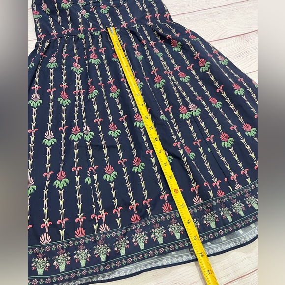 Hill House The Fleur Mini Dress - Small - Navy Blue Trailing Fern Floral halter - Picture 13 of 15